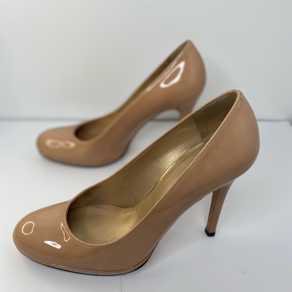 STUART WEIZTMAN 7 Elegant Luxury Designer Tan High Heels - Picture 2 of 10